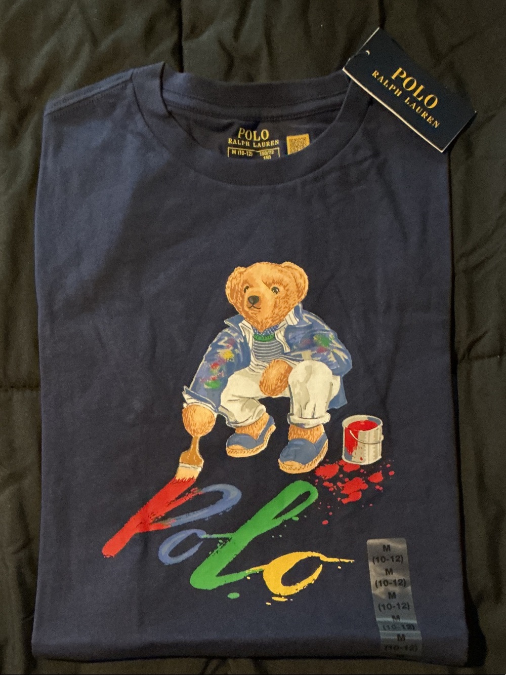 Polo by Ralph Lauren Navy Short Sleeve Tee with Painter Bear Graphic